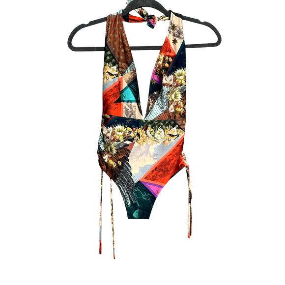 Chufy One Piece Swimsuit Size XS Printed Halter Made in Spain Stretchy Fabric - Picture 13 of 16